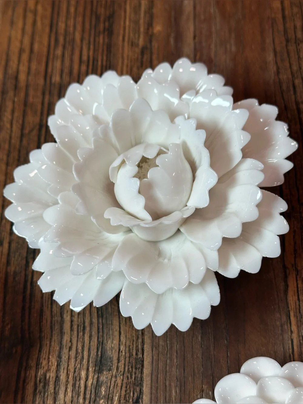 White Ceramic Flower Accent Set for Wall or Table - Unbranded
